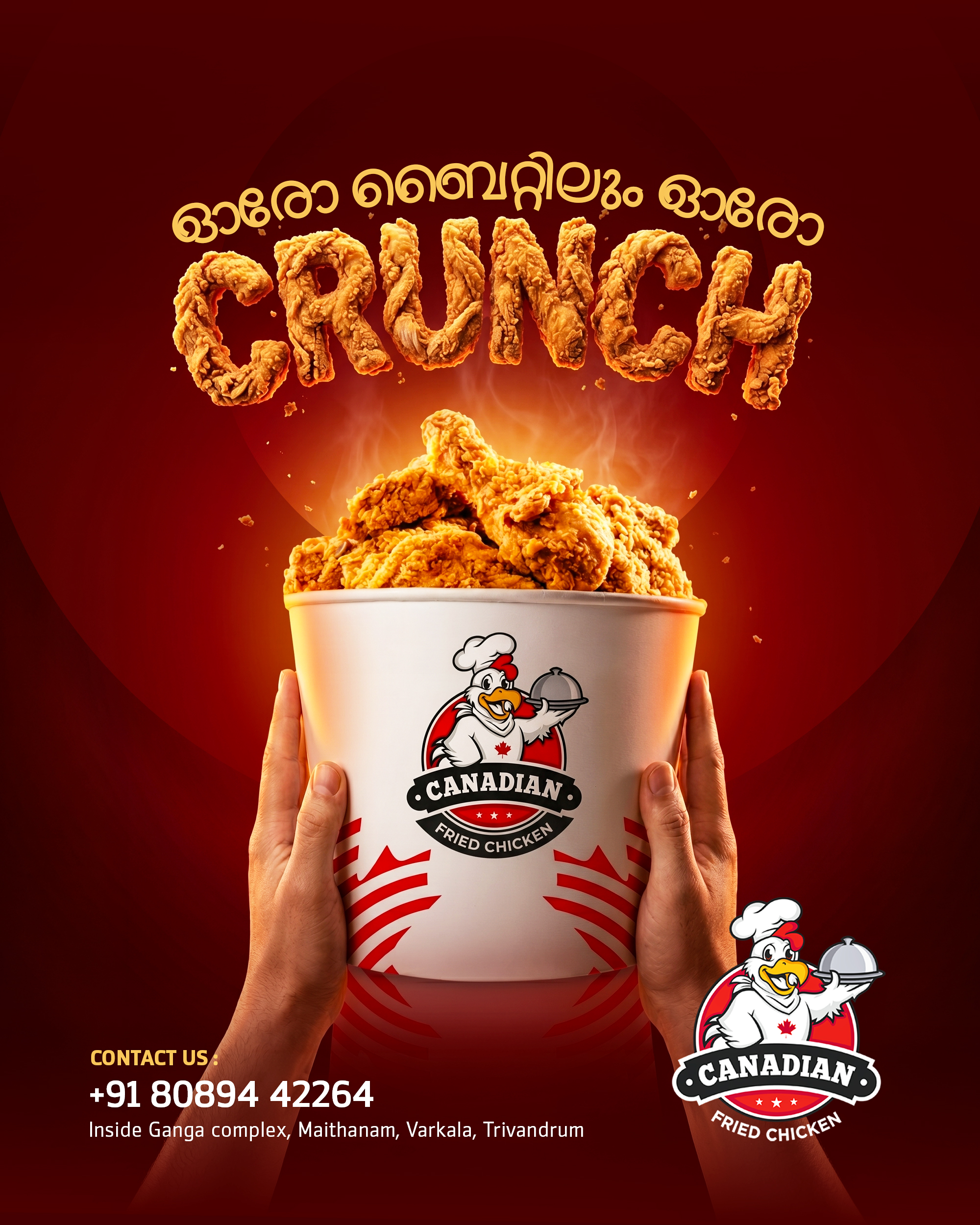 Canadian Fried Chicken Crunch Poster — Social Media Posts by Mr. Malayali