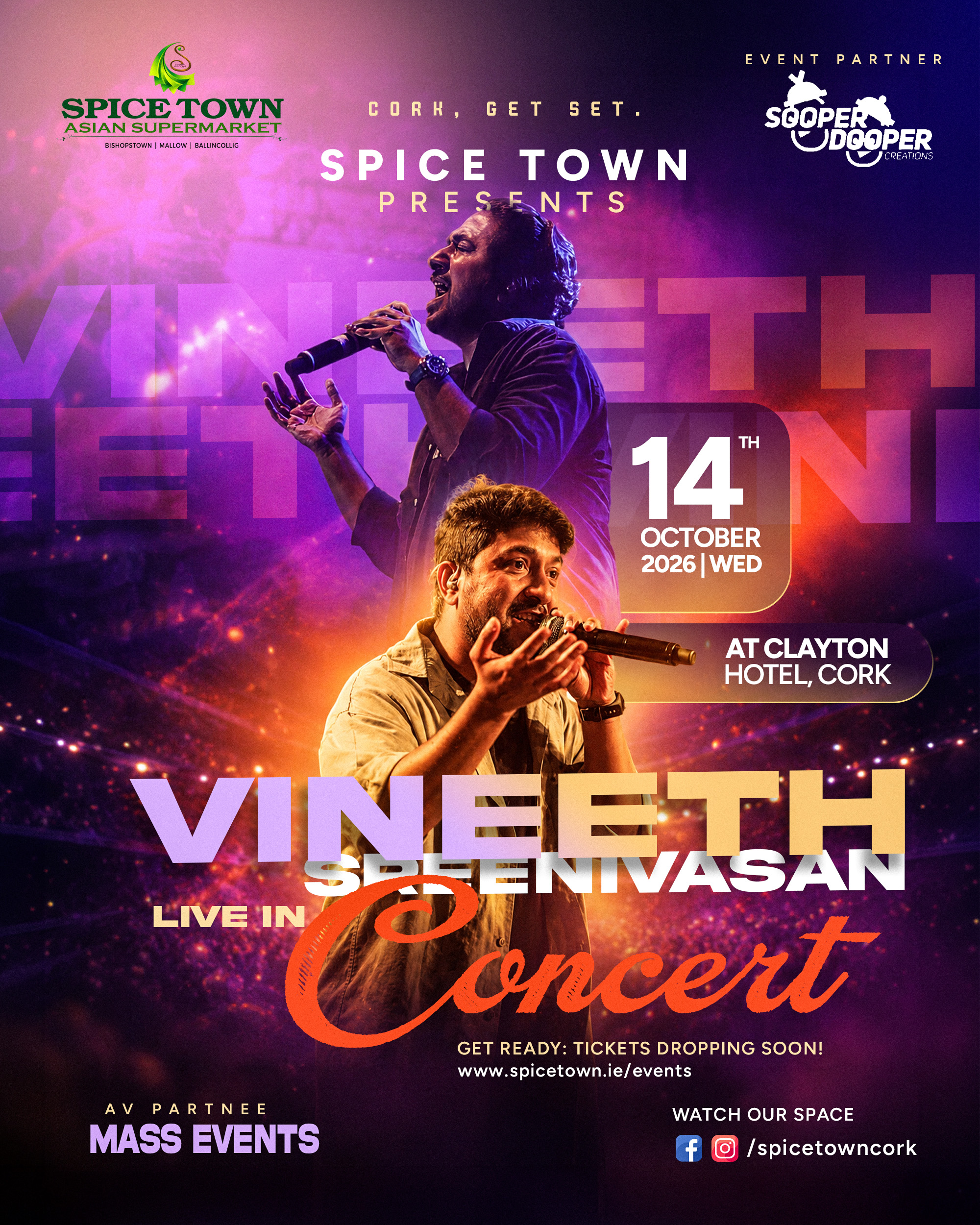 Vineeth Sreenivasan Concert Event Poster — Social Media Posts by Mr. Malayali
